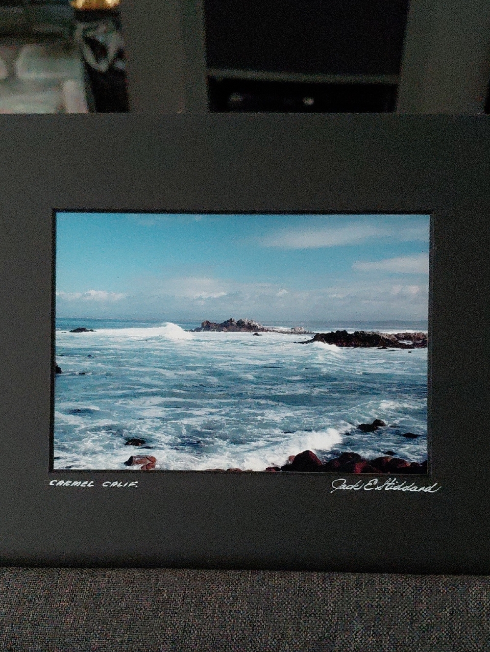 Pebble Beach Crashing Waves 5x7 Photo 8x10 Mat By Jack E. Stiddard